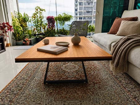 Low teak coffee table