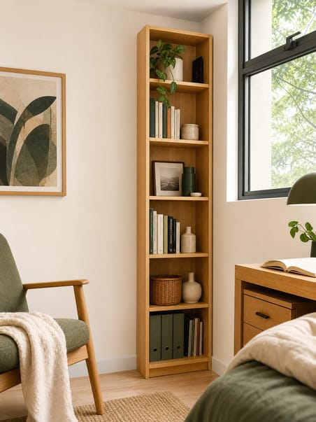 Tall shelf for a narrow gap