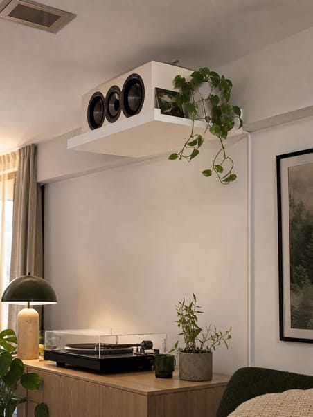 Floating shelf for the sound system
